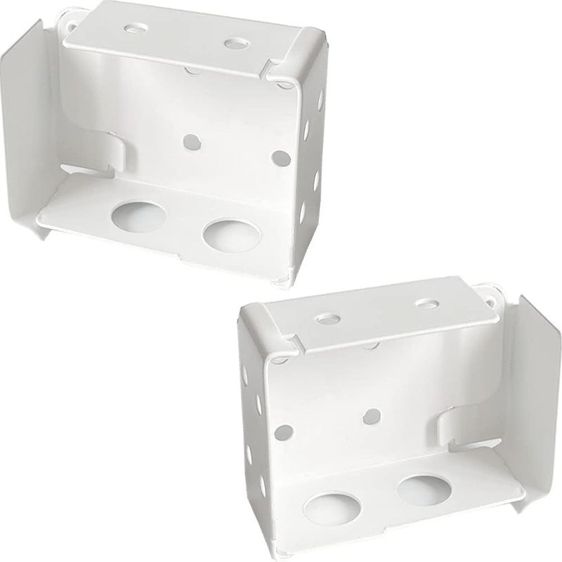Cutelec 2pcs Box Mounting Bracket for Low Profile Horizontal Blinds with 1-3/4" x 2 1/2" Headrail - White Color - Image 1