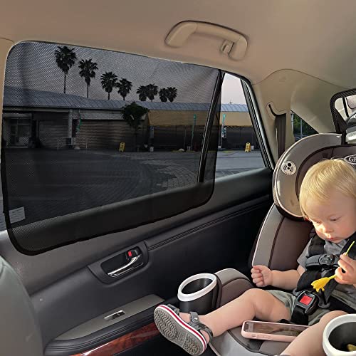 EcoNour Magnetic Side Window Sunshade (2 Pack) | Rear Window Sunshades for Car Blocks Sunlight & Keeps Your Car Cooler | Baby Car Window Shades Ensure Privacy Protection | Black,30 x 19.5 Inches - Image 1