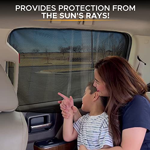 EcoNour Magnetic Side Window Sunshade (2 Pack) | Rear Window Sunshades for Car Blocks Sunlight & Keeps Your Car Cooler | Baby Car Window Shades Ensure Privacy Protection | Black,30 x 19.5 Inches - Image 3