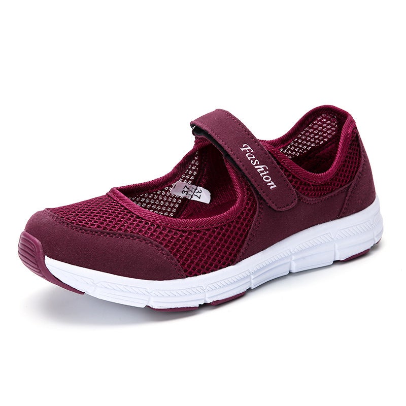 Breathable Elderly Womens Dance Shoes 35-42 766 purplish red 