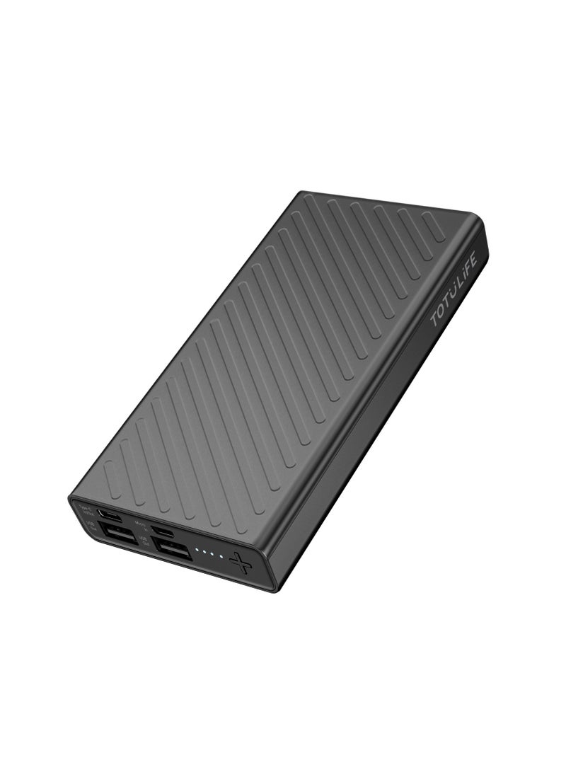 Totulife FAME Series 10000mAh Power Bank - Type-C & Micro USB Input, Dual USB Output for Fast Charging - Image 1