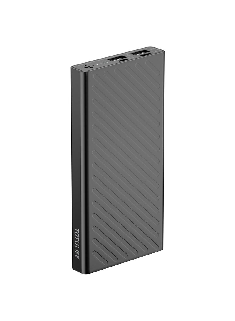 Totulife FAME Series 10000mAh Power Bank - Type-C & Micro USB Input, Dual USB Output for Fast Charging - Image 3