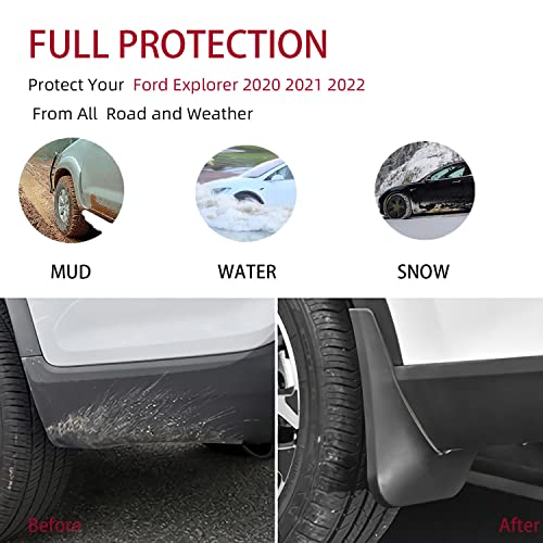 YYinno Mud Flaps Kit for Ford Explorer 2020 2021 2022 Mud Splash Guard Mud Flap Accessories Front and Rear 4pcs (for Ford Explorer 2020-2022) - Image 4