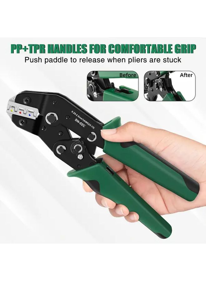 SN 02C Wire Crimping Pliers Insulated Terminal Tool Ratchet AWG 23 13 - Image 5