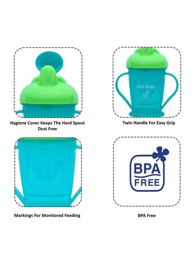 1st Step 180Ml Bpa Free Polypropylene Hard Spout Baby Sipper;Sippy Cup With Twin Handles For Easy Grip (Blue) - Image 3