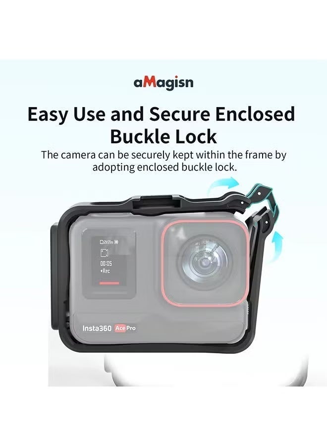 aMagisn إطار ملحقات aMagisn، قفص بلاستيكي، غطاء حماية، جاكيت للتثبيت الأفقي والرأسي لملحقات Insta360 Ace Pro 2 - Image 2