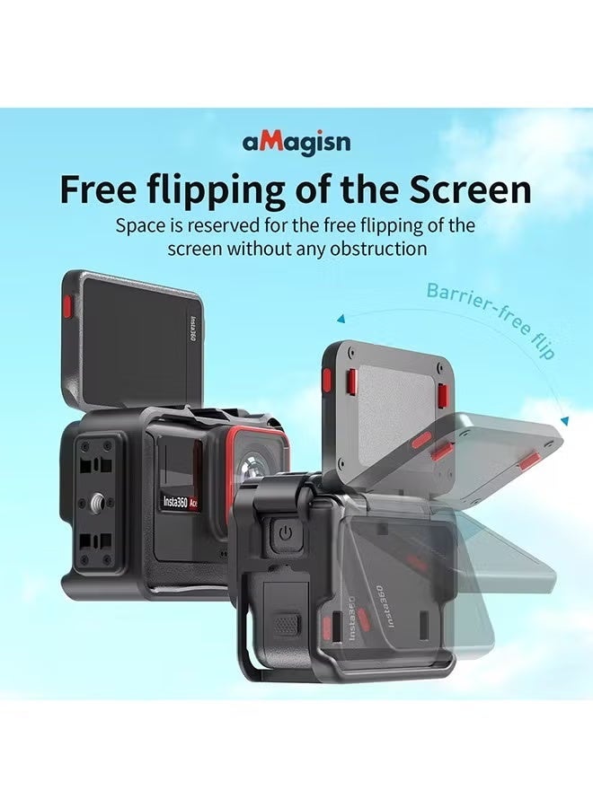 aMagisn إطار ملحقات aMagisn، قفص بلاستيكي، غطاء حماية، جاكيت للتثبيت الأفقي والرأسي لملحقات Insta360 Ace Pro 2 - Image 1