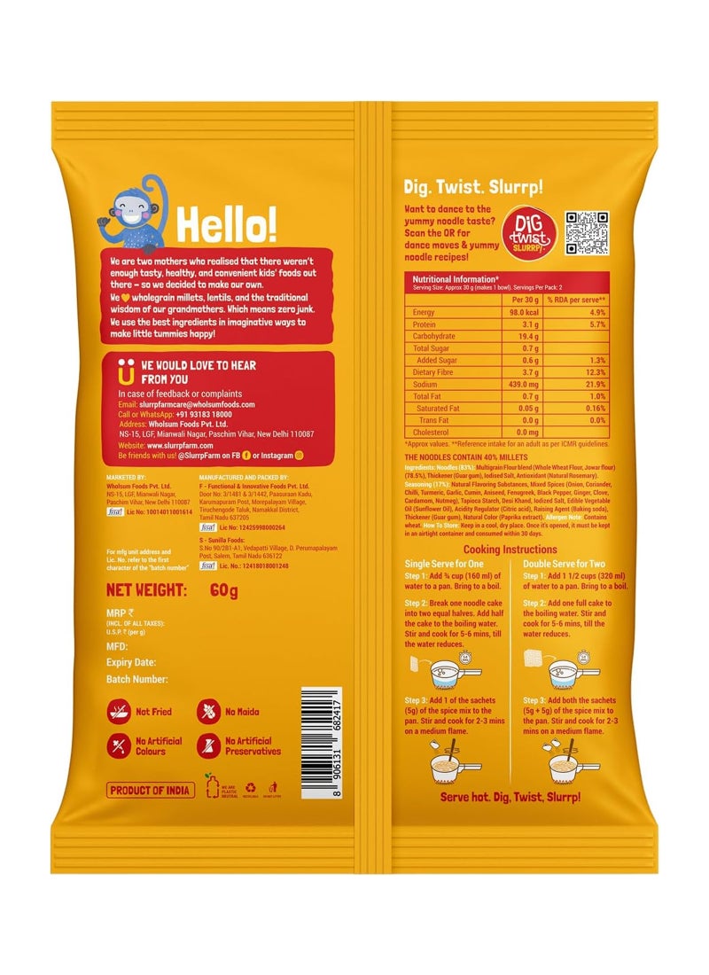 Slurrp Farm Instant Millet Noodles Magic Masala 4 x 57g - Image 4