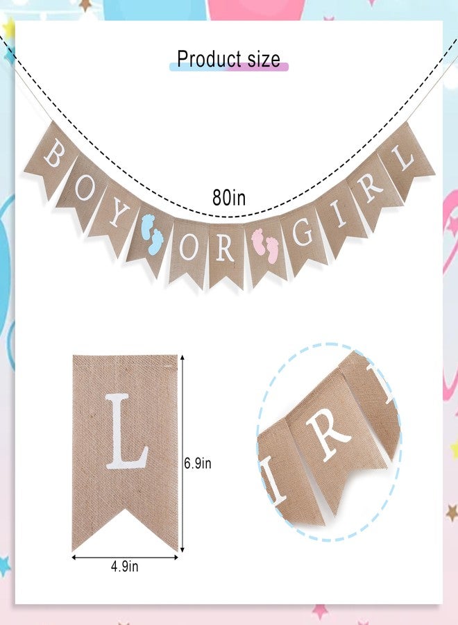 WAWOO Boy or Girl Burlap Banner - Burlap Baby Shower Banner, Gender Reveal, Rustic Pink - Image 5