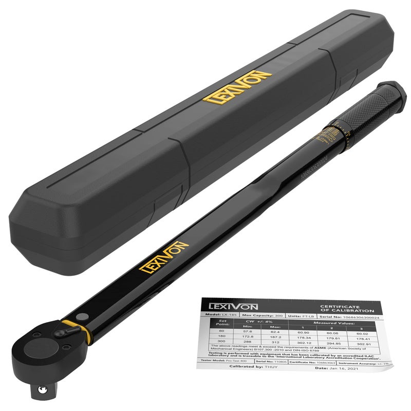 LEXIVON 3/4-Inch Drive Click Torque Wrench 30~300 Ft-Lb / 40.7~406.8 Nm (LX-185) - Image 1
