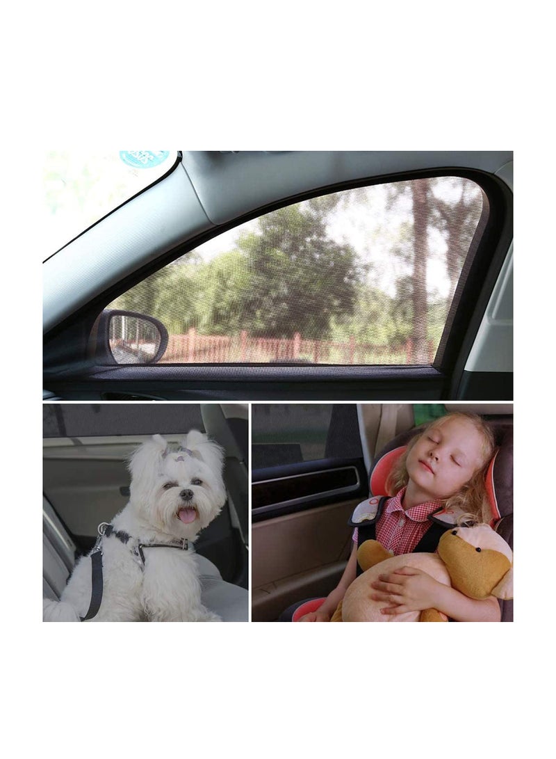 Excefore Car Window Shade, Front Side Window Sun Shade Cover Block Sun Rays, Full Windows Universal Car Shade, Mesh Mosquito Net Car Curtains, Sun Glare, UV Rays and Privacy Protection 2 Pack - Image 2