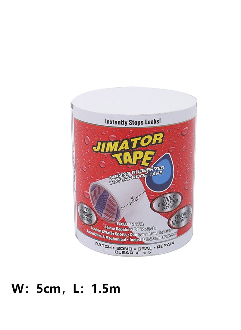 Generic - Strong Waterproof Repair Sealing Tape, Leak Repair Tape, Heavy-Duty Sealing Tape, Suitable For Home Rv Roof Pipes And Boat Pool Repairs, Underwater, Indoor And Outdoor, 5 Cm Wide * 1.5 Meters Long (White) - Image 1