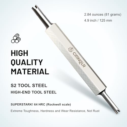 Cimnglr Tire Valve Stem Removal Tool Kit, Includ Upgraded Presta Valve Core Removal Tool, Stainless Steel Schrader Valve Removal Tool, 4pcs Car Tire Valve Stem Caps, 12Pcs Tire Valve Core, ect. - Image 2