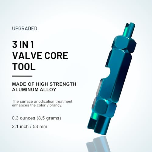 Cimnglr Tire Valve Stem Removal Tool Kit, Includ Upgraded Presta Valve Core Removal Tool, Stainless Steel Schrader Valve Removal Tool, 4pcs Car Tire Valve Stem Caps, 12Pcs Tire Valve Core, ect. - Image 4