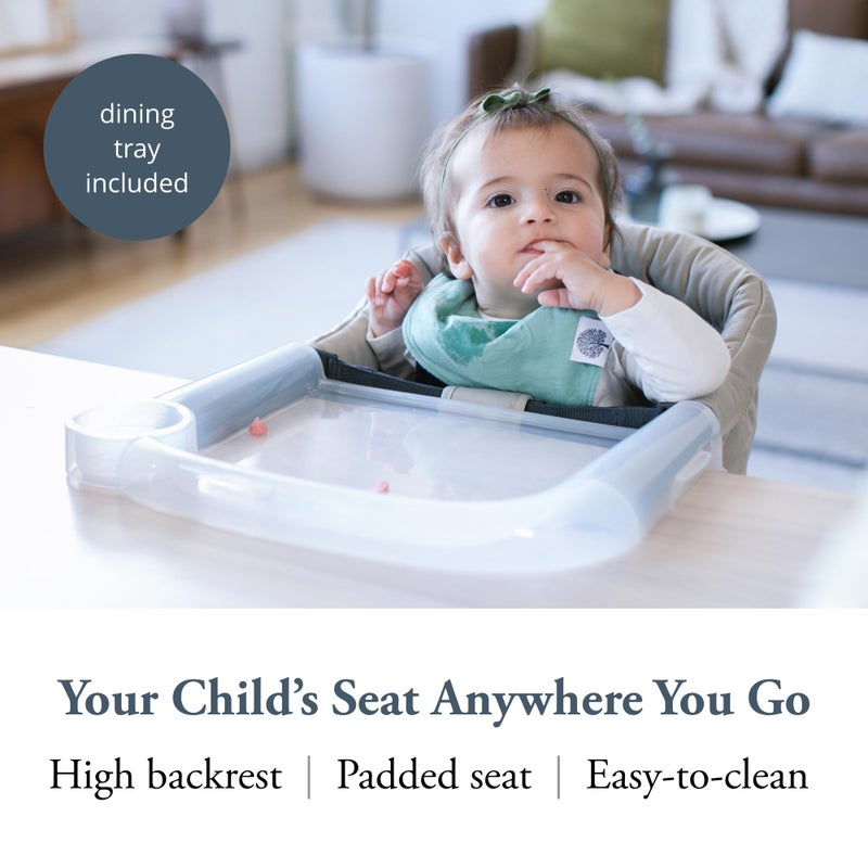 Inglesina Fast Table Chair - Cream + Fast Dining Tray - Portable Baby High Chair - for Babies & Toddlers up to 37 lbs - Fits Tables 0.8'' to 3.5'' Thick - Compact & Easy to Use - Travel Bag Included - Image 2