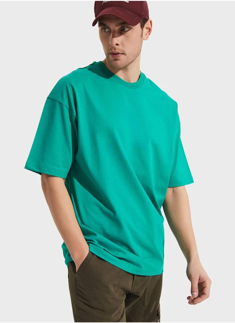 جون Ribbed  Collar T-Shirt