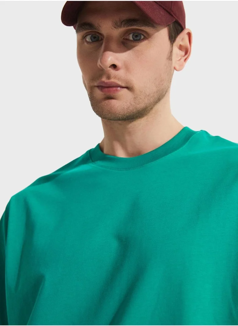 جون Ribbed  Collar T-Shirt