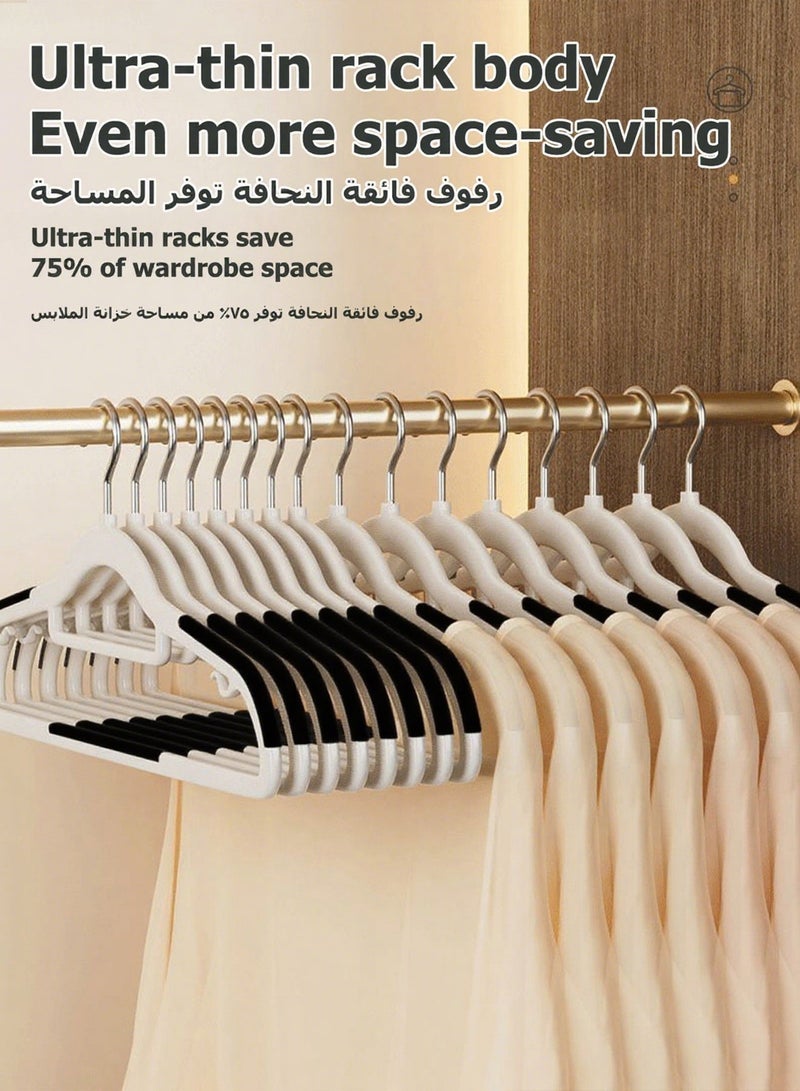 ويمارت علاقات ملابس,مجموعة شماعات متعددة الوظائف رفيعة للغاية مضادة للانزلاق مكونة من 50 قطعة بلون محايد مصنوعة من مادة قوية لتنظيم الخزانة باللون الأسود - Image 5