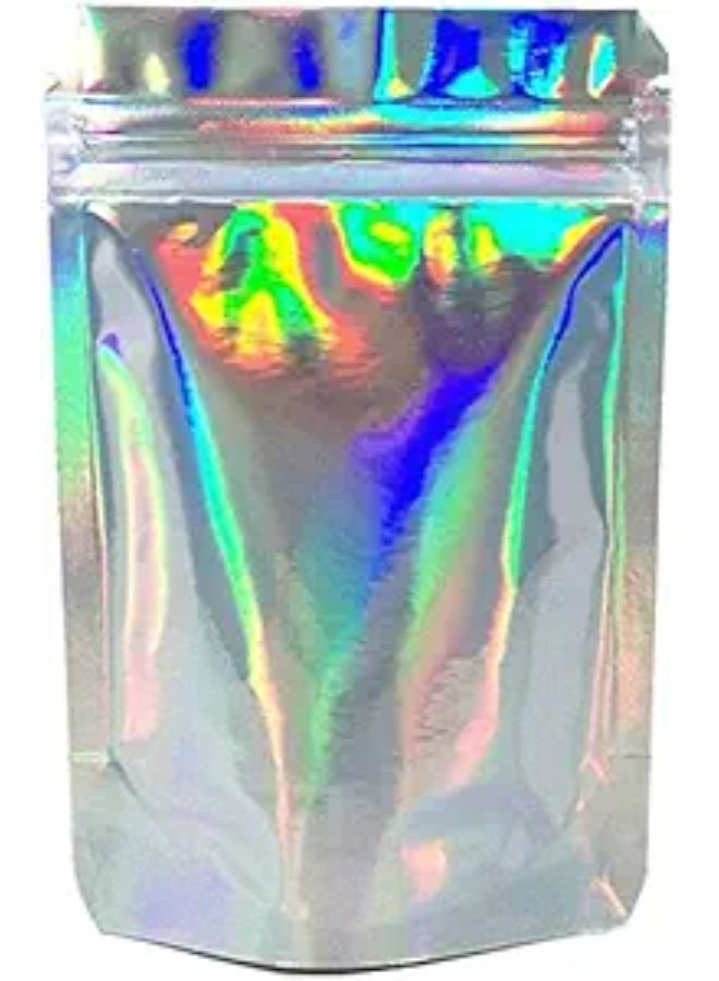 30PCS Metallic Zip Lock Bags Aluminum Foil Mylar Bags Glossy Reusable Reclosable Smell Proof Heat Sealable Packaging Bag for Candy Jewelry Food Grade Double Side Silver Zipper Pouch  (10x15 cm) - Image 3