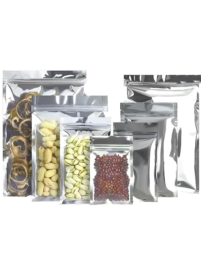 30PCS Metallic Zip Lock Bags Aluminum Foil Mylar Bags Glossy Reusable Reclosable Smell Proof Heat Sealable Packaging Bag for Candy Jewelry Food Grade Double Side Silver Zipper Pouch  (10x15 cm) - Image 5