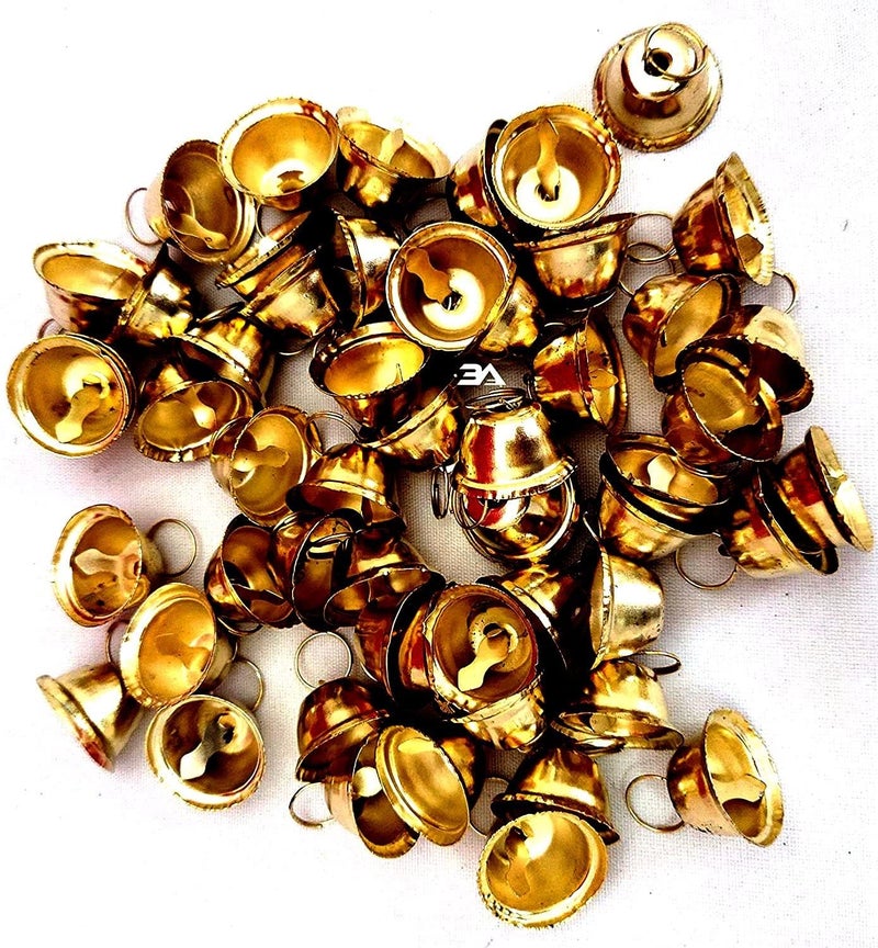 SVDK 50 Pieces Metal Golden Bells Used for Hobby Crafts and Other Craft Works for Decor (1.5cm) - Image 1