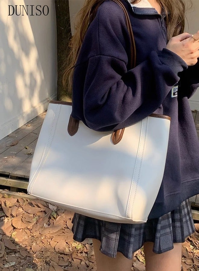 DUNISO Women's Shoulder Tote Bag Faux Leather Handbag for Women Large Capacity Messenger Fashionable Travel Shoulder Bag for Ladies Girls College Students - Image 5