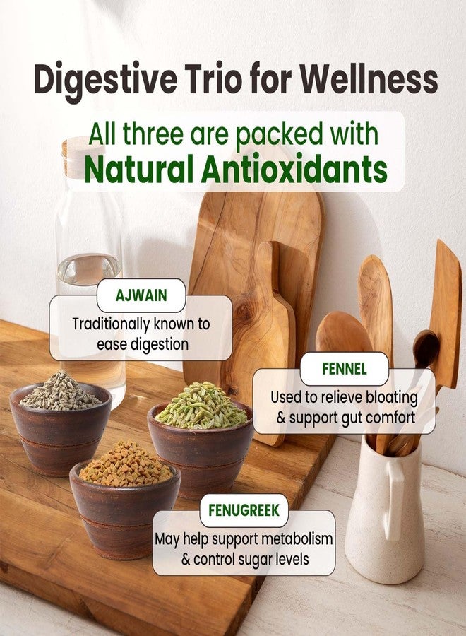 Pure Tree Certified Organic Ajwain, Methi, Saunf | 75 g Each | Carom, Fenugreek & Fennel Seeds | Spices Whole Vaamu, Methi dana, Variyali Combo Pack - Image 2