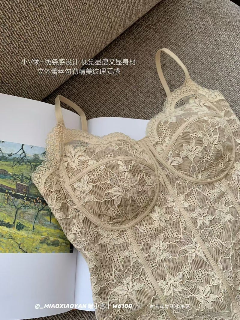 Pure Desire ستايل دانتيل مشطوف حراري كاميسول مع وسائد صدر للنساء، يمكن ارتداؤه في الخارج، ضيق، جذاب، قميص داخلي للتنسيق - Image 1