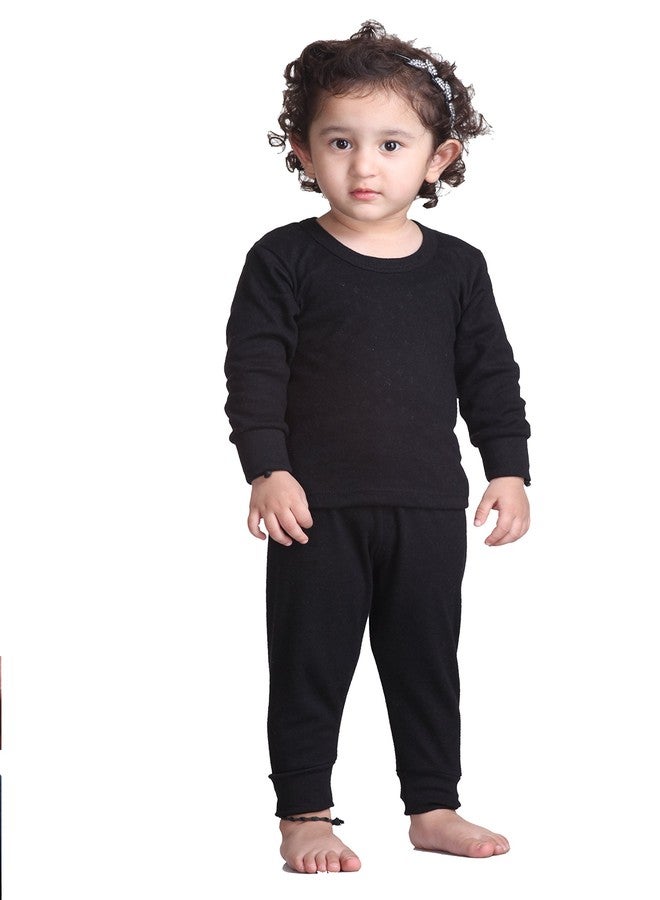 Splash - Baby (Unisex) Solid Winter Wear Set - Upper & Lower, Round Neck, Full Sleeve (Black (Jacquard), 45Cms. - 6Months To 1 Year) - Image 2