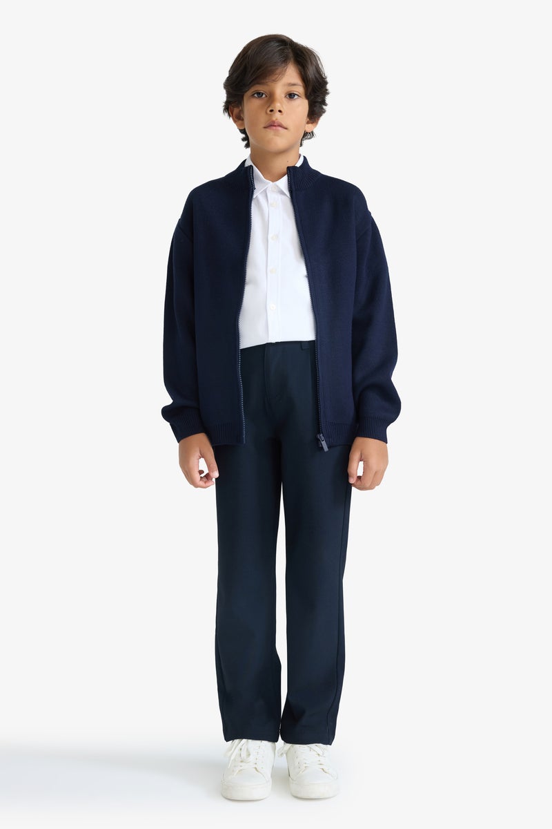 ديفاكتو كارديجان بأكمام طويلة وسحاب نصفي مناسب للأولاد - Image 2