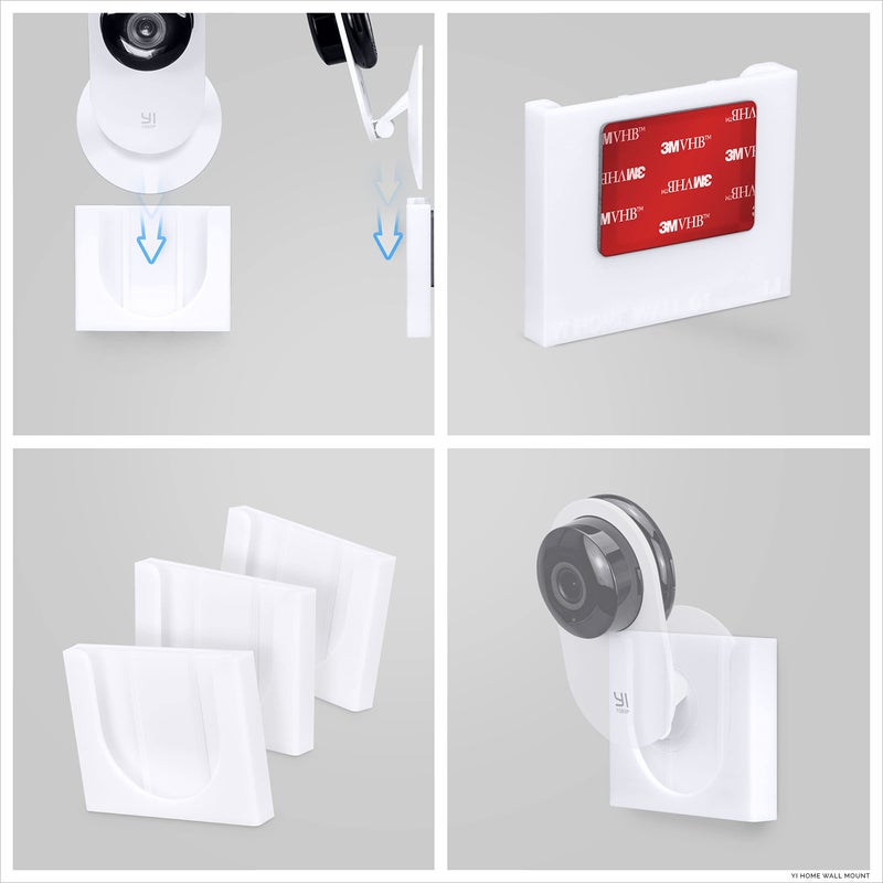 BRAINWAVZ Wall Mount for YI Home (3 Pack) Security Camera - Adhesive Holder, No Hassle Bracket, Strong 3M VHB Tape, No Screws, No Mess Install (White) by Brainwavz - Image 5