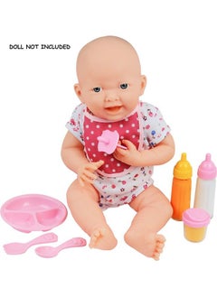 Click N' Play 8 Pc Baby Doll Feeding Set W/Accessories ; Baby Doll Accessories Set Dolls Set/Stuff Toy Bottles Disappearing Milk Food Set Bottle Toys Pretend Play Supplies ; Toddler Girls  - Image 3