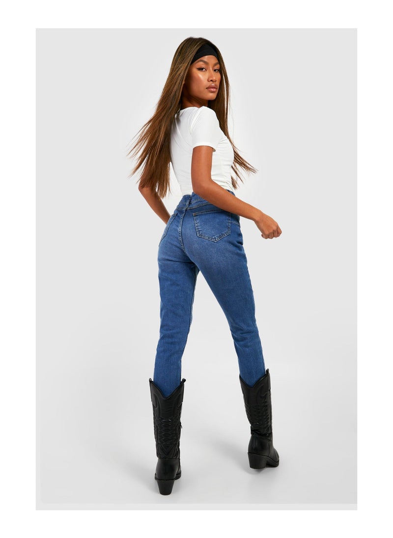 boohoo - Shaper Mid Rise Skinny Jeans - Image 1