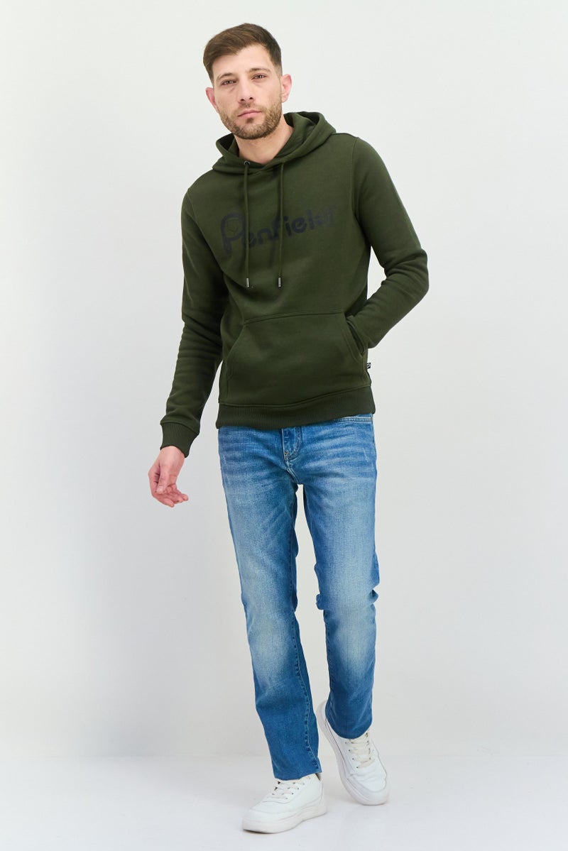 Penfield Men Hooded Brand Logo Long Sleeves Hoodies, Olive - Image 4