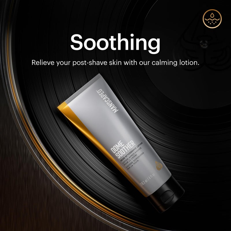 MANSCAPEDÂ® Dome Soother Menâ€™s Head Aftershave Lotion â€“ Infused with Aloe & Colloidal Oats for Soothing & Hydrating Scalp Skin, Quick Absorbing & Dries Clear Relieving Post-Shave Discomfort, 4 fl. Oz. - Image 3