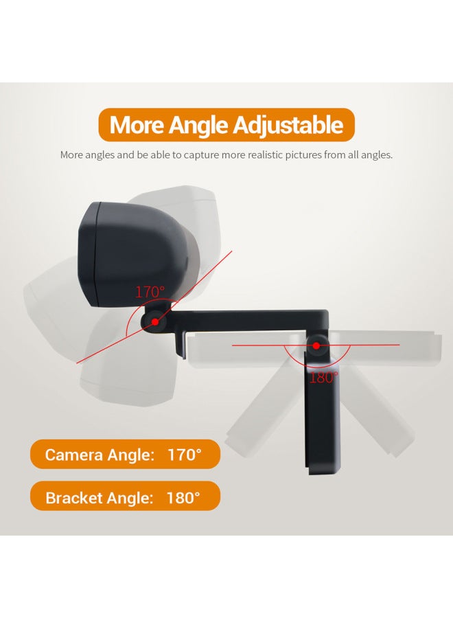 USB Webcam HD1080P Live Webclass Video Conference HD Camera WEB CAM-Color:HD1080P + Privacy Cover - Image 3