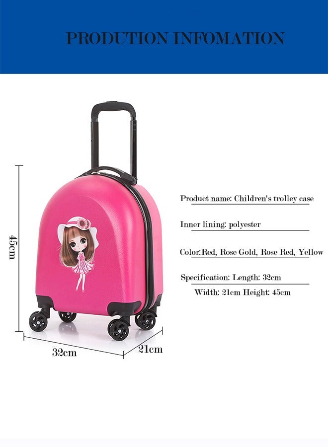 Children Cute Cartoon Trolley Case,Kids Boarding Suitcase,18 Inch Portable Luggage for Boys and Girls Travel Luggage with Sliding Wheels （18 Inch Yellow）  - Image 3