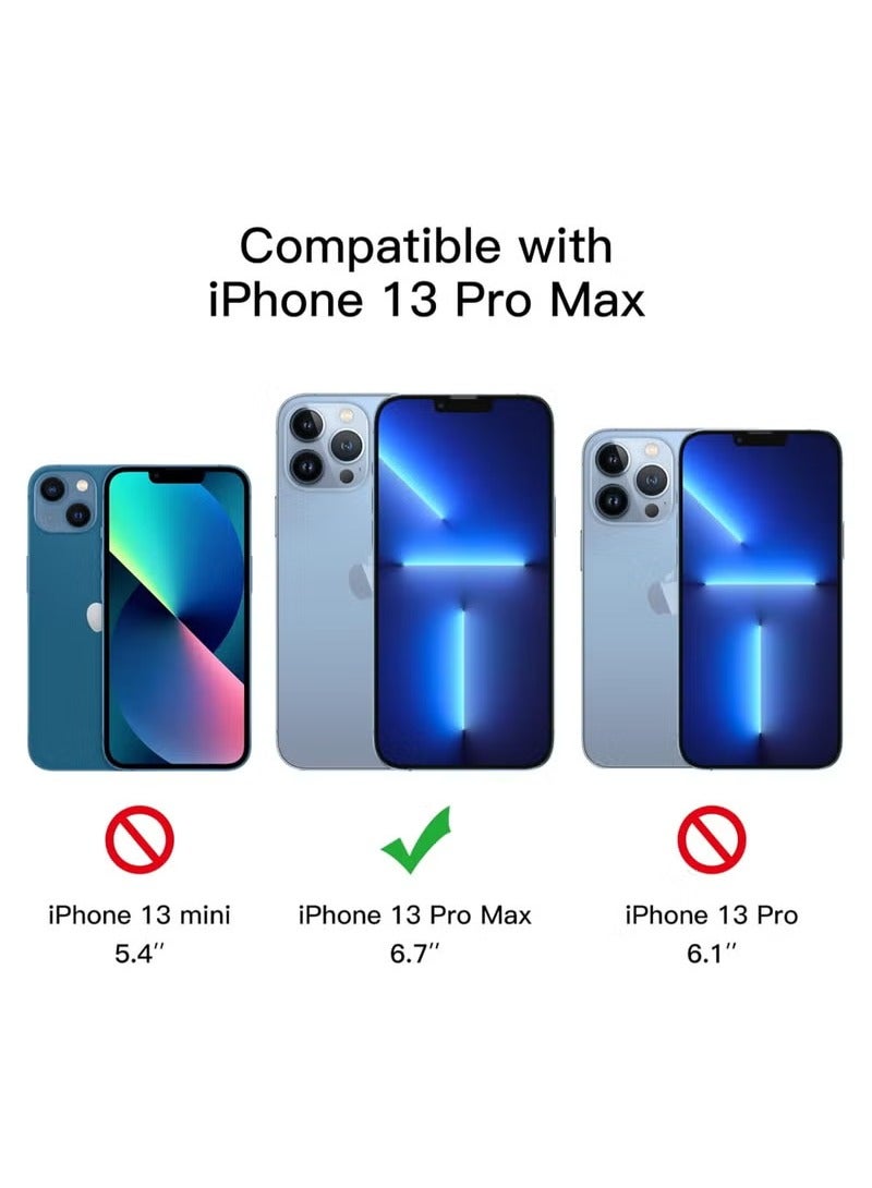 MIGOFAST Leather Card Holder Case Compatible with iPhone 13 Pro Max 6.7 inch Shockproof Leather Back Card Storage Plus Phone Stand - Image 2