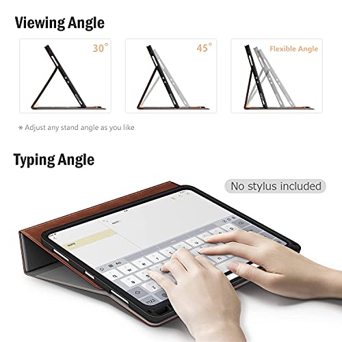 Antbox Case for iPad Pro 11 inch 4th Generation (2022)/3rd/2nd/1st Gen Vegan Leather with Pencil Holder Auto Sleep/Wake Function iPad Pro 11 Cover (Brown) - Image 5