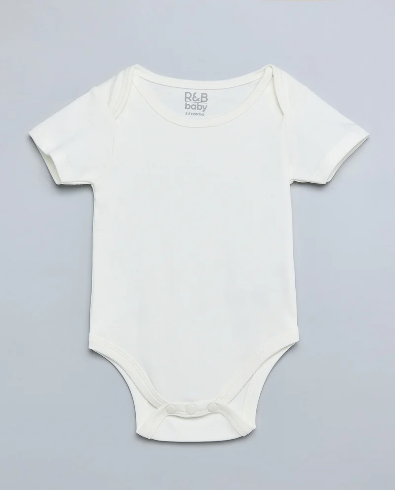 أر أند بي 3 Pack Solid Bodysuits with Short Sleeves