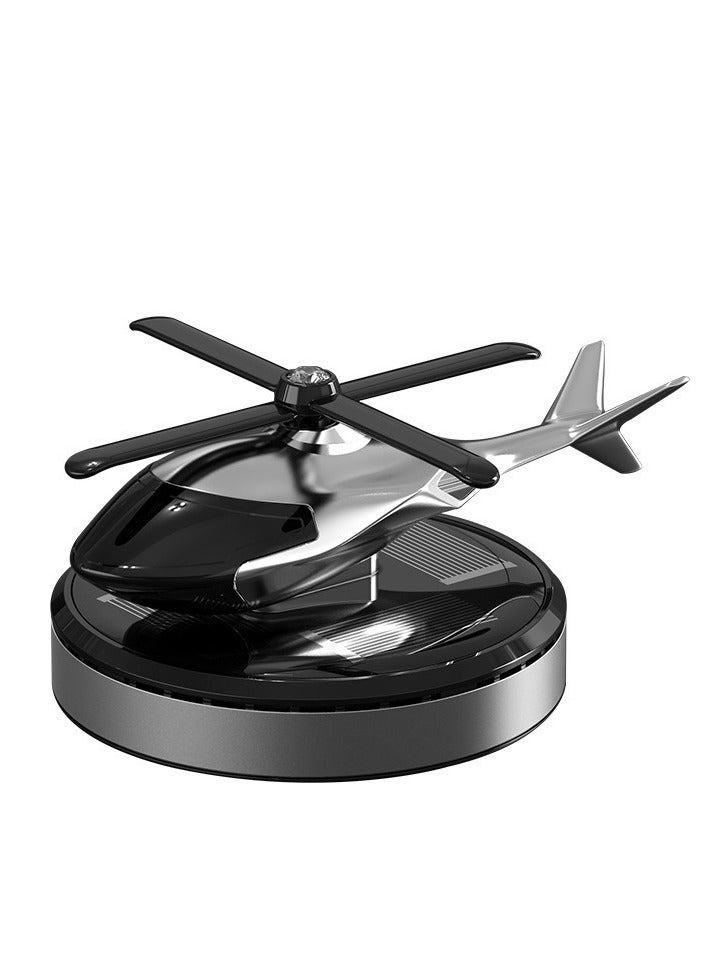 M MIAOYAN Solar-Powered Rotating Car-Mounted Airplane Creative Helicopter Car Air Freshener Perfume Ornament - Image 1