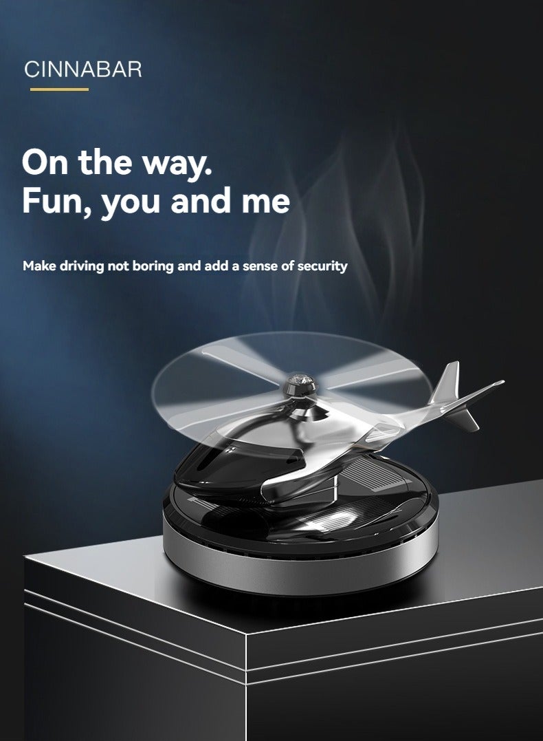 M MIAOYAN Solar-Powered Rotating Car-Mounted Airplane Creative Helicopter Car Air Freshener Perfume Ornament - Image 2