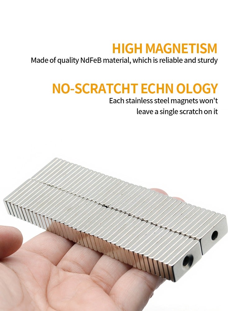 النيوديميوم المغناطيس 20MM العاشر 10MM العاشر 3hole 4MM N35 الحديد البورون كتلة سوبر مغناطيس دائم الثلاجة المغناطيس 0.79x0.39x0.12-0.16 بوصة - Image 3
