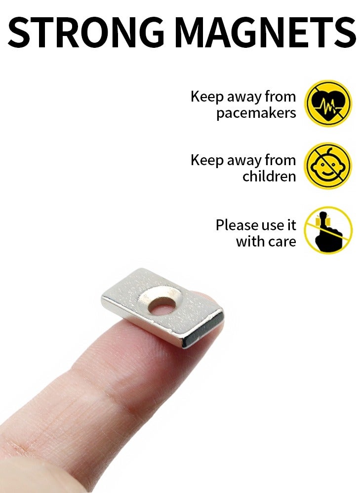 النيوديميوم المغناطيس 20MM العاشر 10MM العاشر 3hole 4MM N35 الحديد البورون كتلة سوبر مغناطيس دائم الثلاجة المغناطيس 0.79x0.39x0.12-0.16 بوصة - Image 2