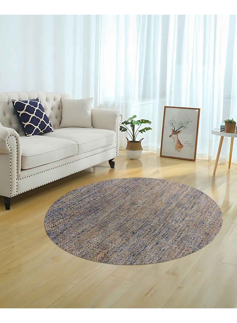 EVELYN - JUTE /POLYESTER RUG - 150 CM ROUND- BLUE - Image 1