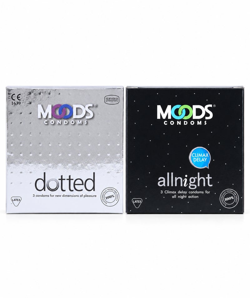 All Night Delay + Dotted Textured Condoms Combo, Natural Latex Barrier Protection, 6 Pieces