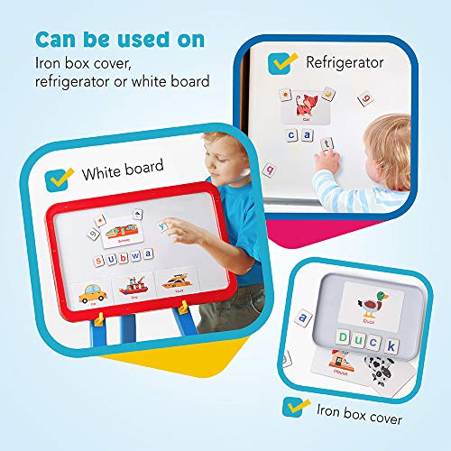 Coogam Wooden Magnetic Letters and Numbers Toys, Fridge Magnets ABC Alphabet Word Flash Cards Spelling Counting Game Learning Uppercase Lowercase Math for 3 4 5 Year Old Preschool Toddler Kid Boy Girl - Image 3