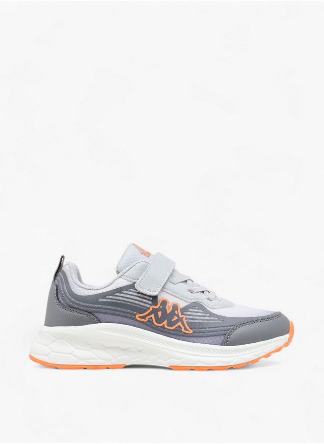 Boys' Logo Print Sports Shoes with Hook and Loop Closure