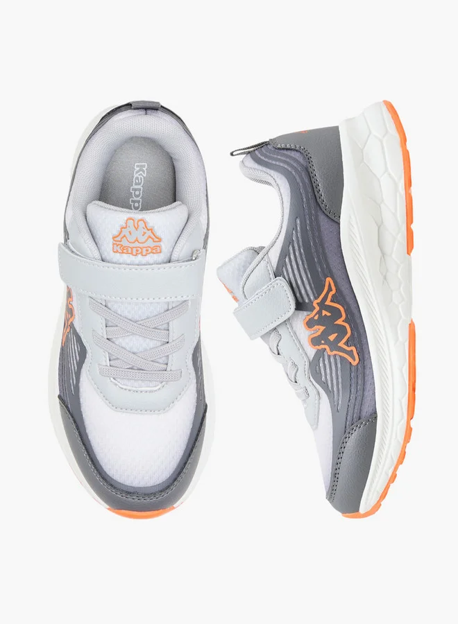 Kappa Boys' Logo Print Sports Shoes with Hook and Loop Closure