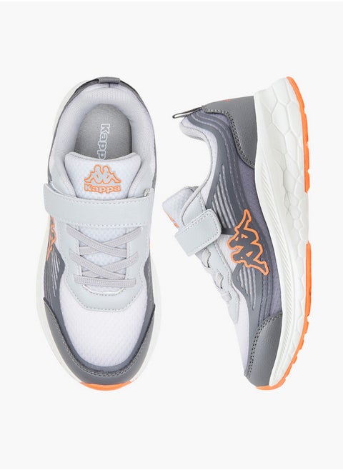 Boys' Logo Print Sports Shoes with Hook and Loop Closure